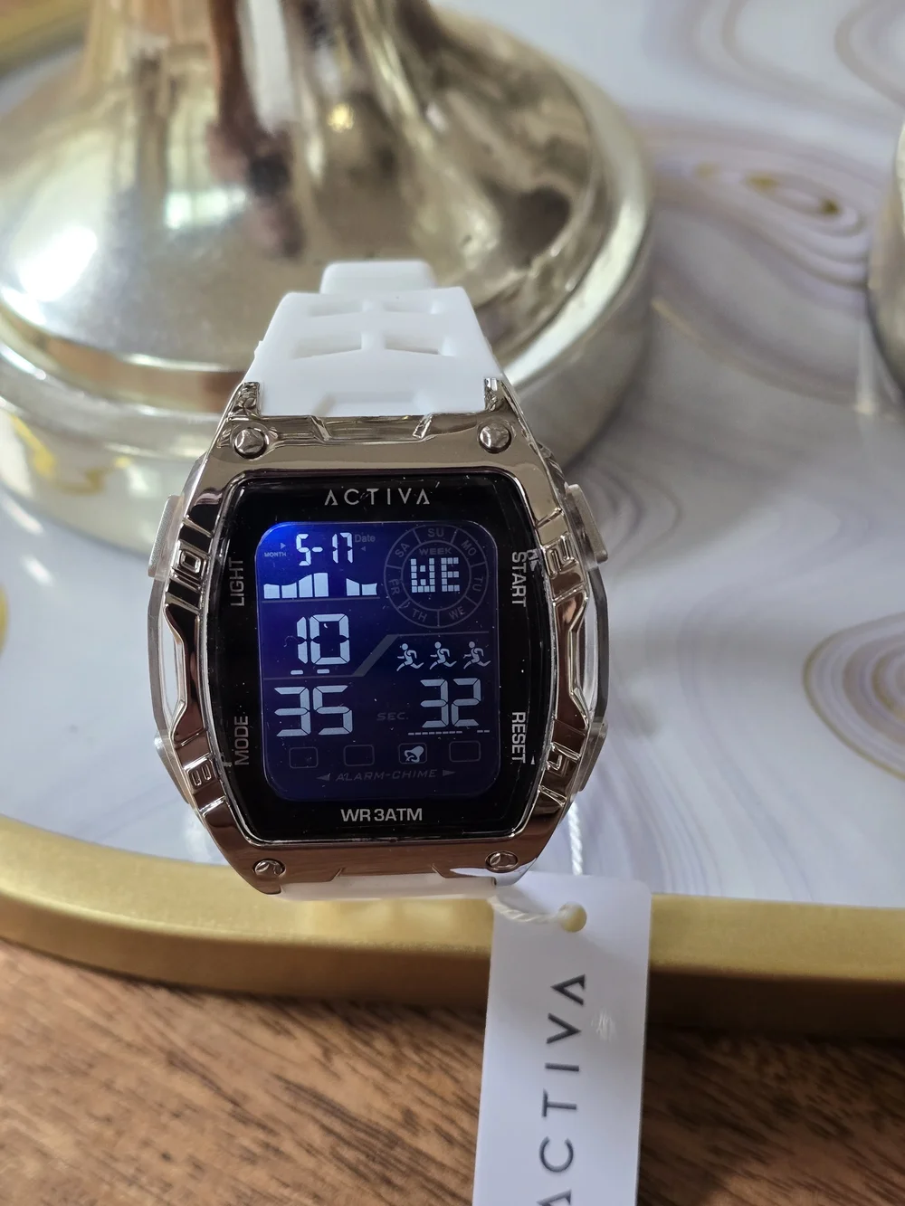 Ativa White Digital Sports Watch - Water Resistant